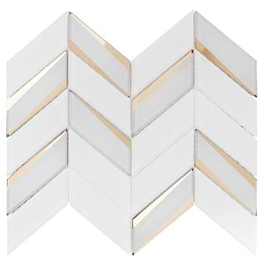 Kasol Roma White & Gold 2x4 Mirrored Glass Polished Mosaic