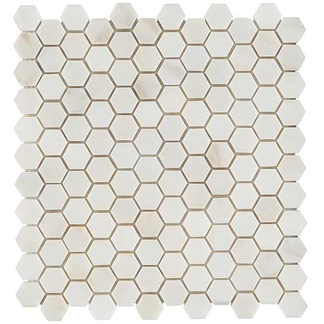 White Jade 1" Hexagon Polished Marble Mosaic