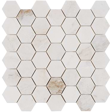 Alaska White 2" Hexagon Polished Marble Mosaic