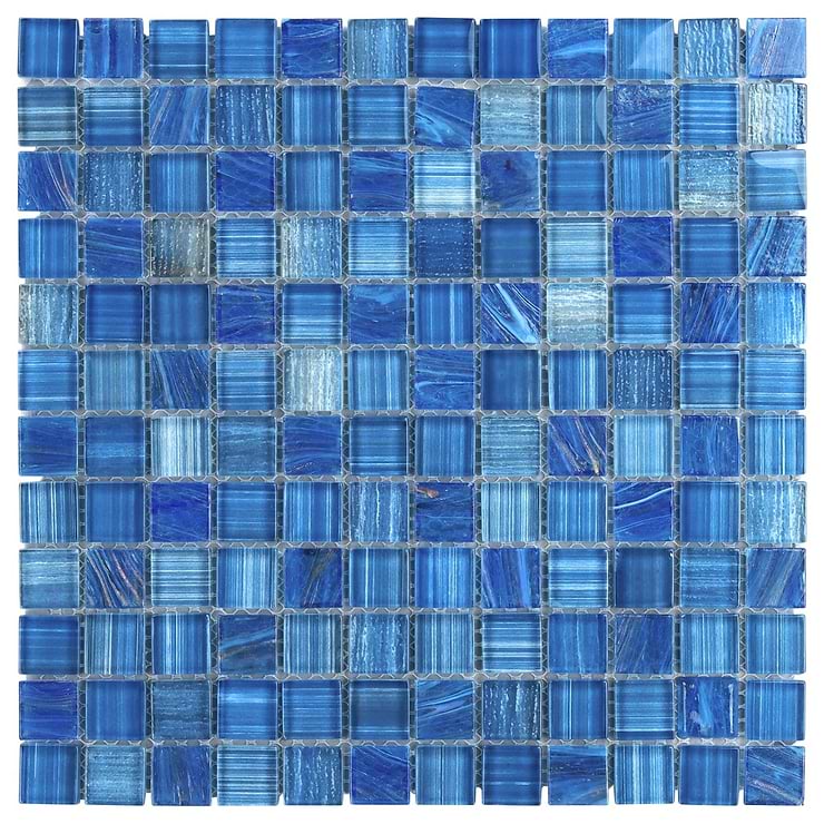 Marley Lake Blue 1x1 Polished Glass Mosaic