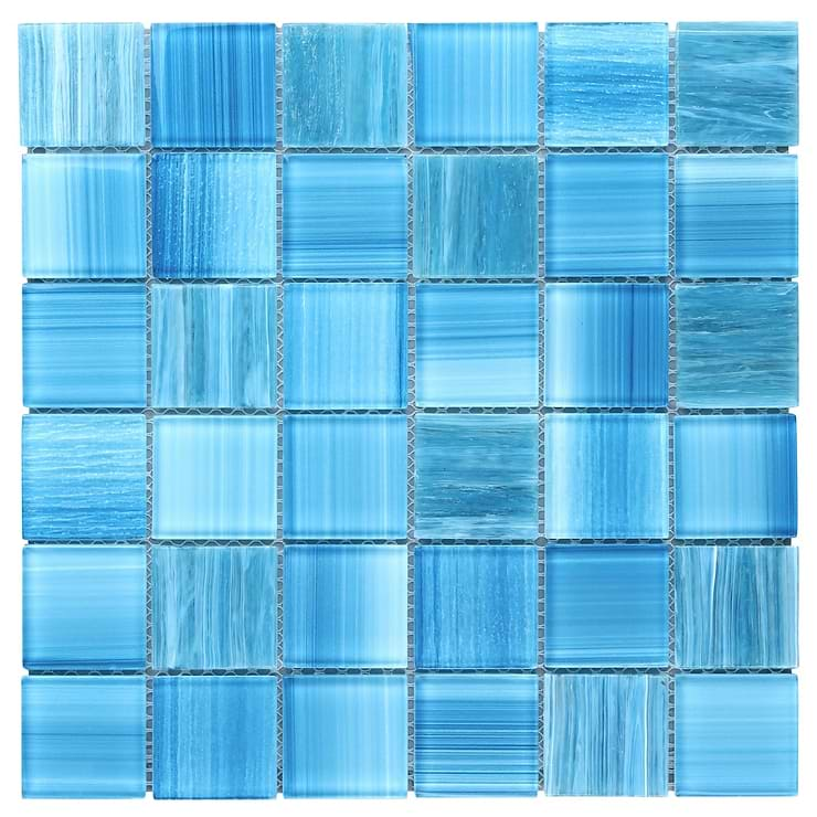 Marley Ocean Blue 2x2 Polished Glass Mosaic