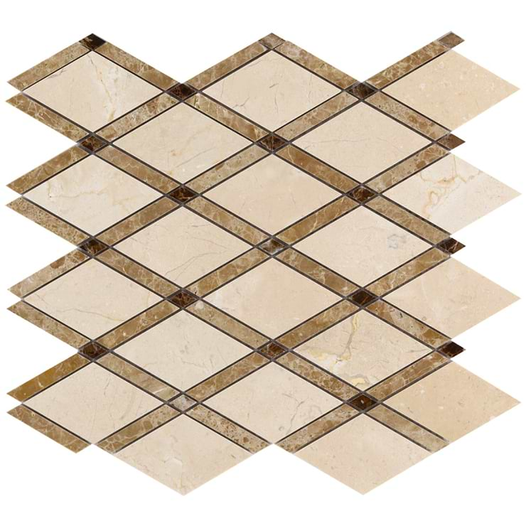 Imperial Woodland Blend Beige Marble Polished Mosaic Tile