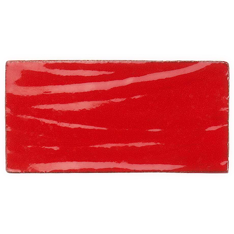 Emery Selenium Red 4x8 Handmade Crackled Glossy Terracotta Subway Tile