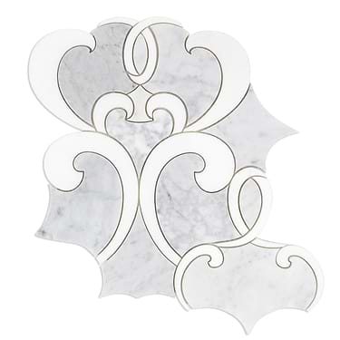 Buckingham Gray & White Polished Marble Mosaic