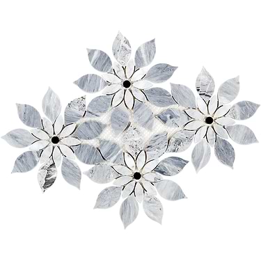 Wildflower Gray Note Polished Marble Mosaic