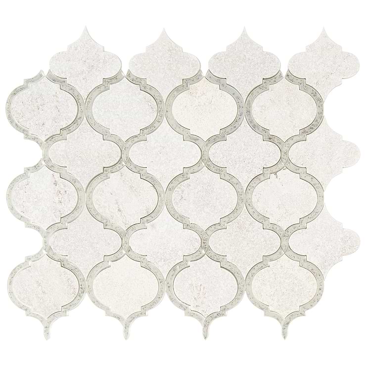 Veranda Niveous Quartz Polished Mosaic Tile with Mirrored Accents