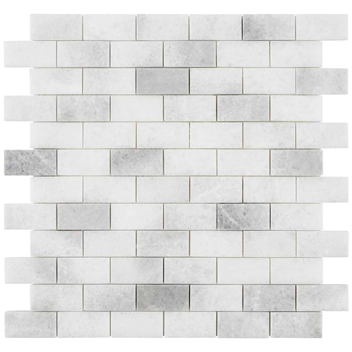 Biarritz White 1x2 Polished Marble Mosaic