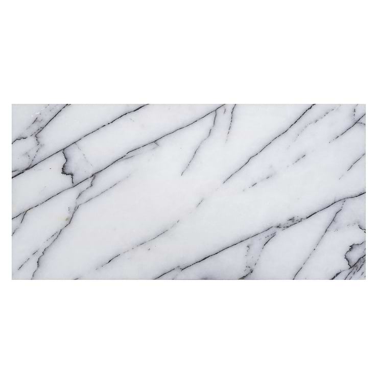 Lilac White 6x12 Honed Marble Tile