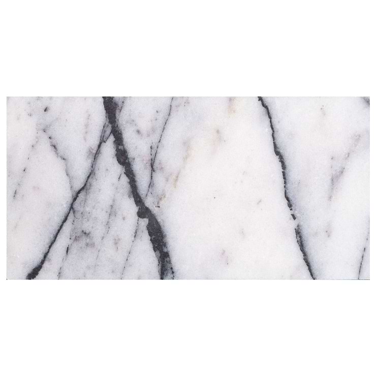 Lilac White 3x6 Honed Marble Tile