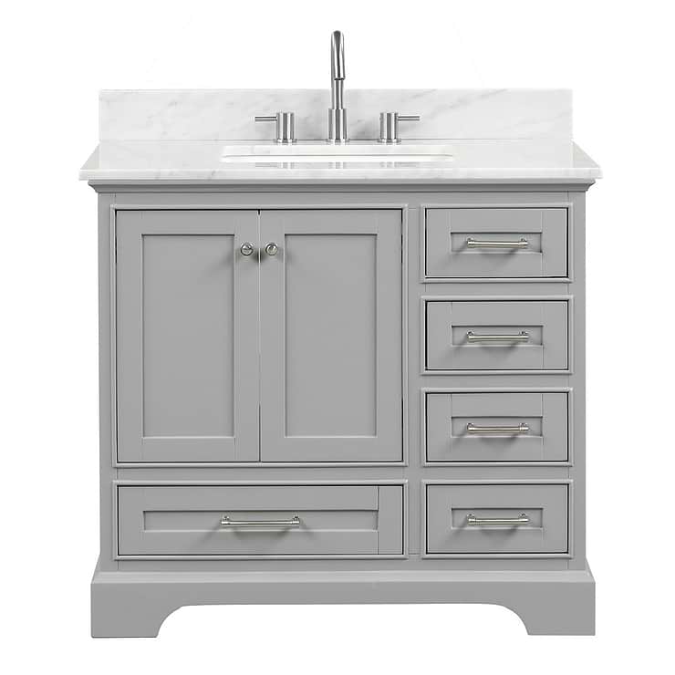 Glendale 36'' Gray Vanity And Marble Counter