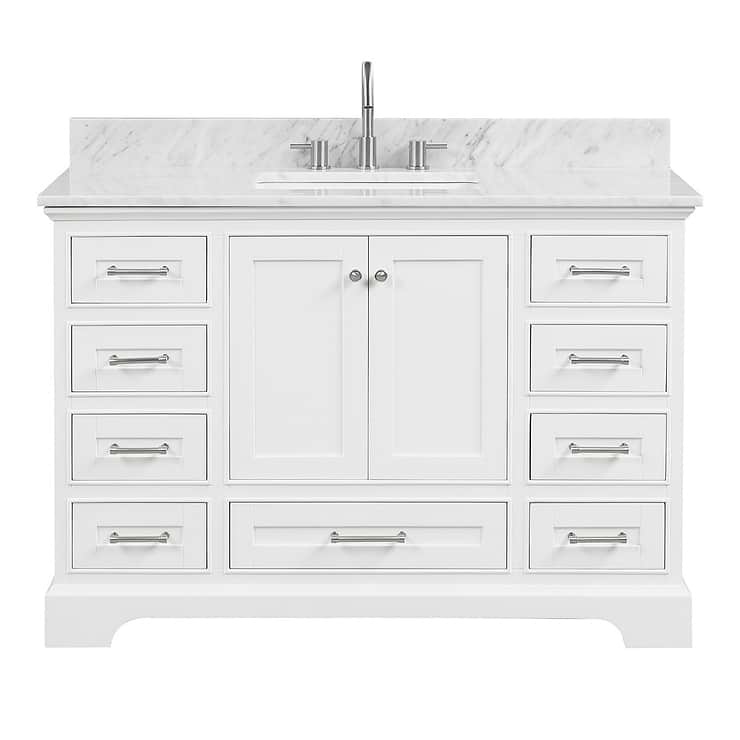 Glendale 48'' White Vanity And Marble Counter
