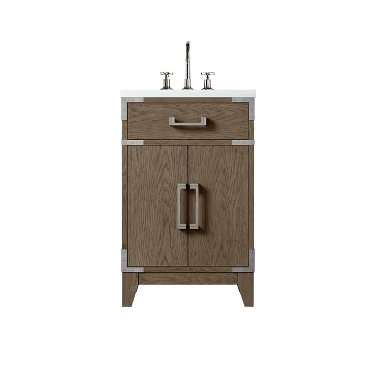 Aiden Gray Oak 20" Single Vanity with Integrated White Acrylic Top