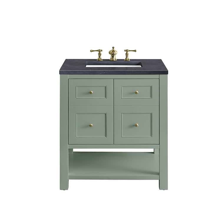 James Martin Vanities Breckenridge Smokey Celadon Green 30" Single Vanity with Charcoal Soapstone Quartz Top