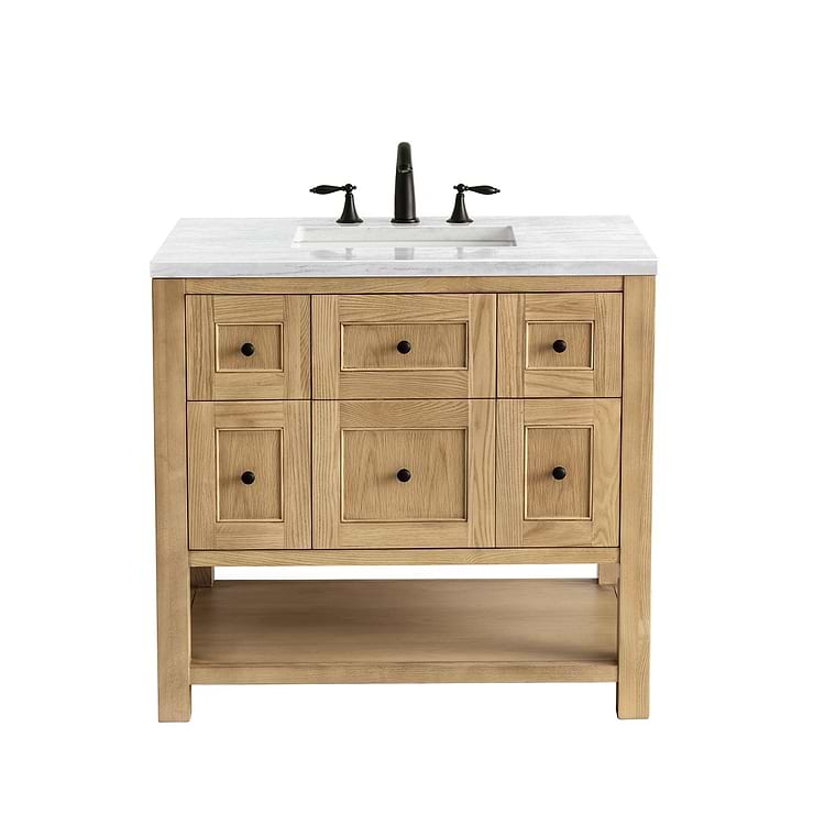 James Martin Vanities Breckenridge Light Natural Oak 36" Single Vanity with Arctic Fall Solid Surface Top