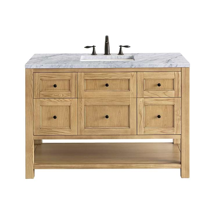 James Martin Vanities Breckenridge Light Natural Oak 48" Single Vanity with Carrara Marble Top