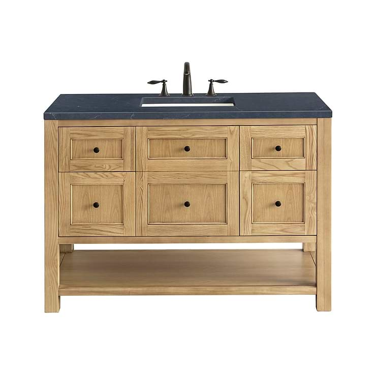 James Martin Vanities Breckenridge Light Natural Oak 48" Single Vanity with Charcoal Soapstone Quartz Top