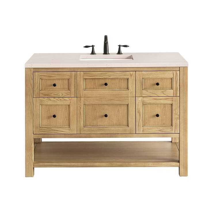 James Martin Vanities Breckenridge Light Natural Oak 48" Single Vanity with Eternal Marfil Quartz Top