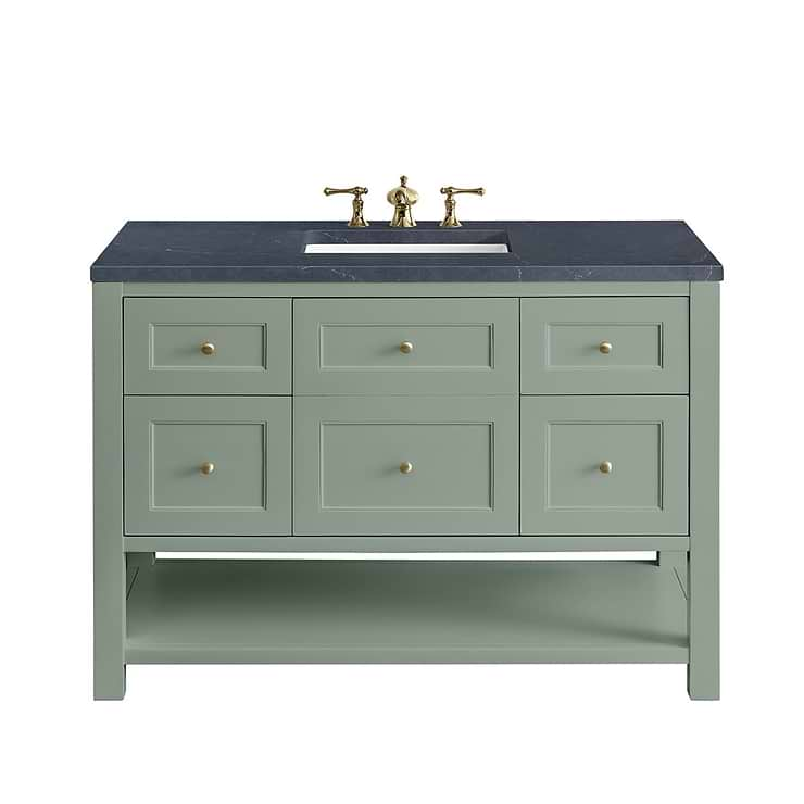 James Martin Vanities Breckenridge Smokey Celadon Green 48" Single Vanity with Charcoal Soapstone Quartz Top