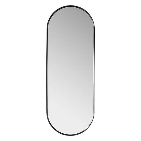 Olinda Brushed Black 18x48" Framed Oval Mirror
