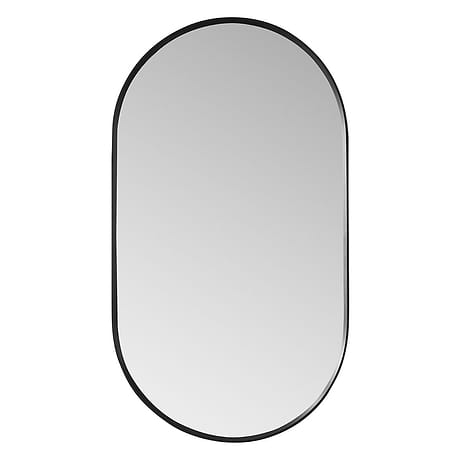 Olinda Brushed Black 20x36" Framed Oval Mirror
