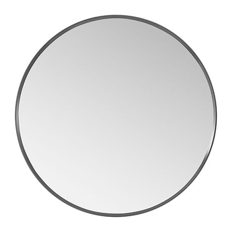 Olinda Brushed Black 28" Framed Round Mirror