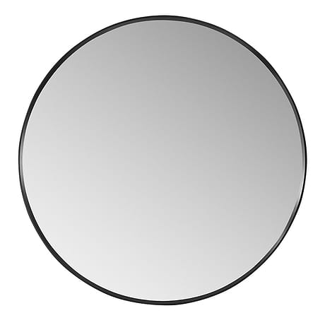 Olinda Brushed Black 32" Framed Round Mirror