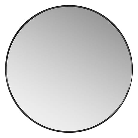 Olinda Brushed Black 35.4" Framed Round Mirror