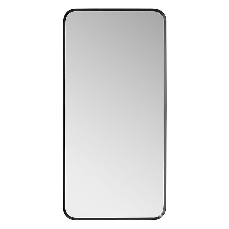 Olinda Brushed Black 18x36" Framed Rectangle Mirror