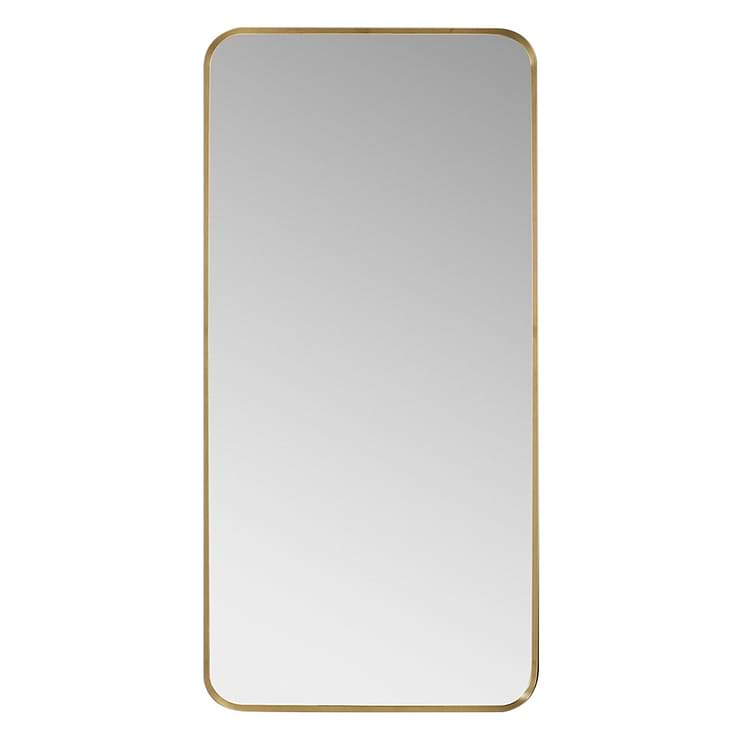 Olinda Brushed Gold 18x36" Framed Rectangle Mirror