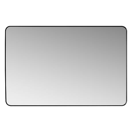 Olinda Brushed Black 48x32" Framed Rectangle Mirror