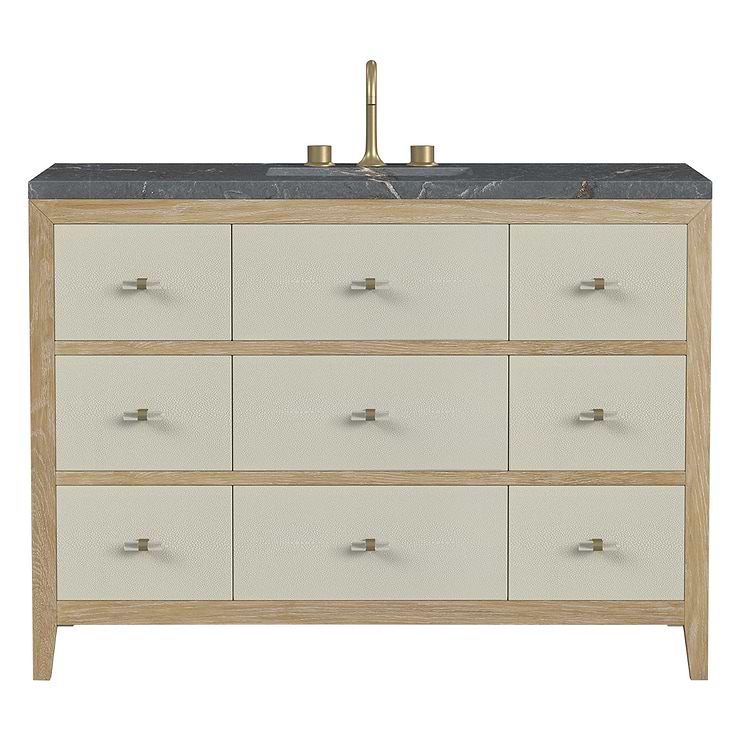 James Martin Vanities Celeste Sunwashed Oak 48" Single Vanity with Parisien Bleu Quartz Top