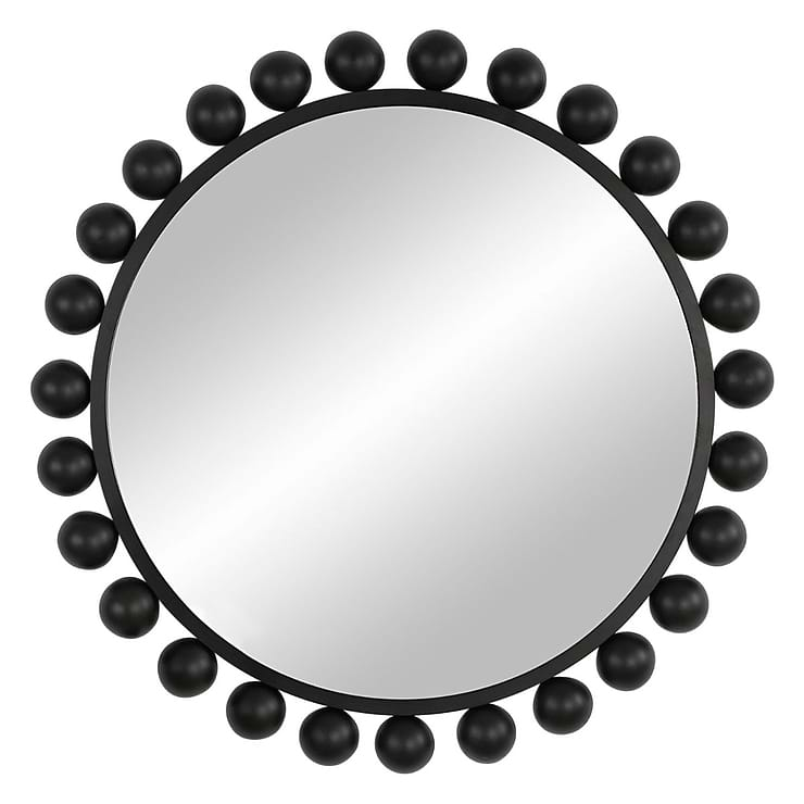 Orly Matte Black 34" Round Mirror