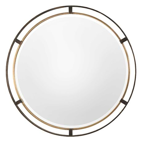 Davry Bronze 35" Round Mirror