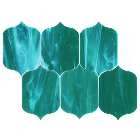 Bespoke Jade Green 4x6 Lantern Polished Glass Mosaic