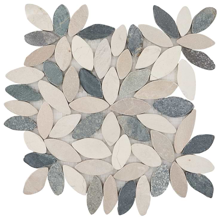 Nature Flower Raja Blend Multicolor Pebble Honed Mosaic Tile