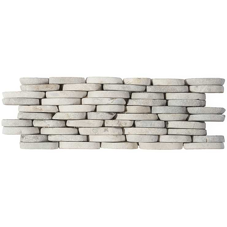 Nature Gray Stacked Pebble Mosaic