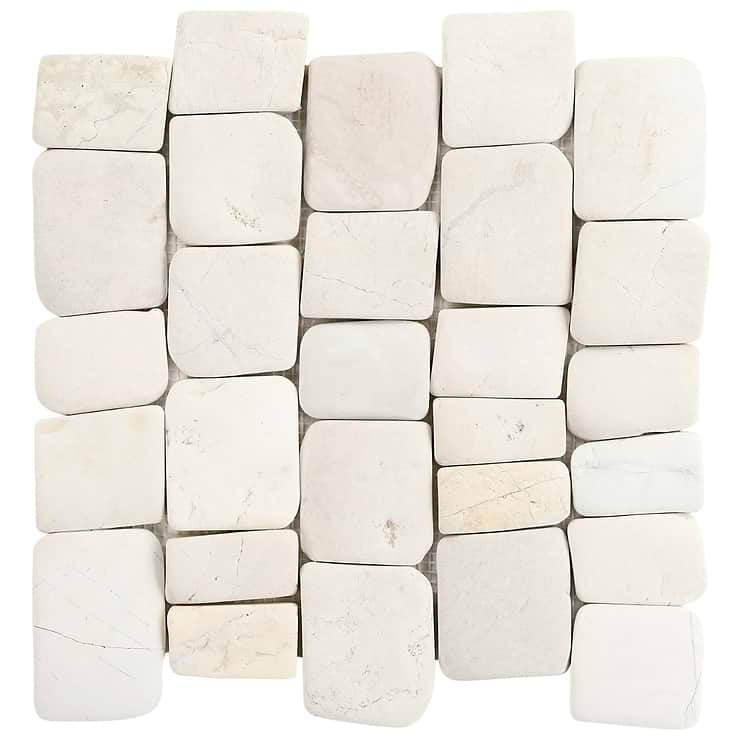 Nature Pathway Lovina White 2" Natural Stone Mosaic Tile