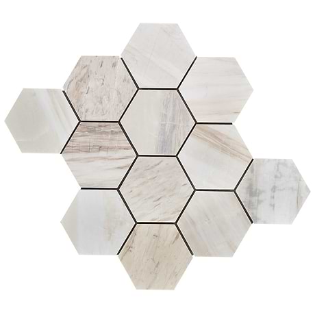 Sabbia Marble Beige 4" Hexagon Polished Mosaic