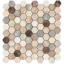 Esker Windrift Hexagon Marble & Glass Tile