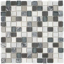 Esker Oxford Gray Squares Marble & Glass Tile