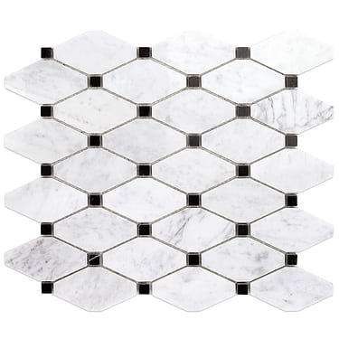 Octave White 2x4 Octagon Polished Mosaic