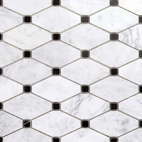 Octave White 2x4 Octagon Polished Mosaic