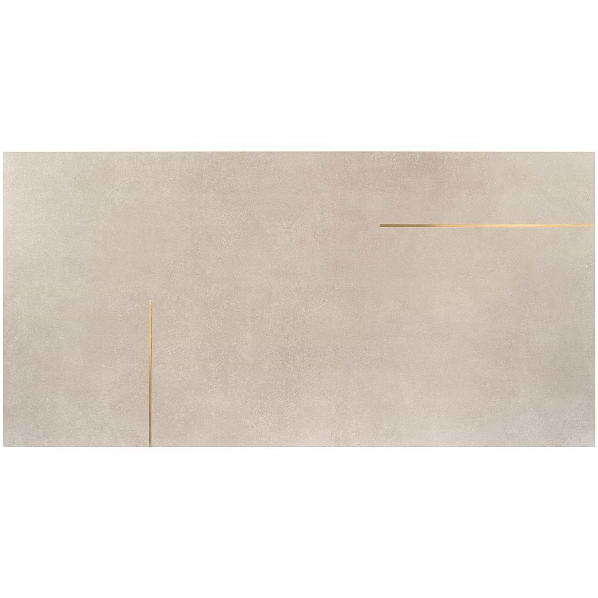 Lines Brass Inlay Greige 24x48 Matte Porcelain Tile with Matte Finish and Brass Lines