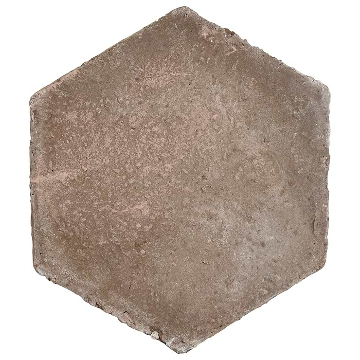 Terra Villa Gray 4" Hex Matte Presealed Genuine Terracotta Tile