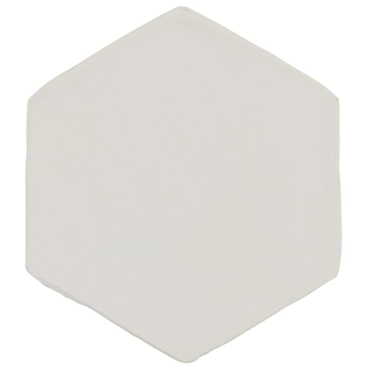 Terra Villa White 4" Hex Matte Presealed Genuine Terracotta Tile