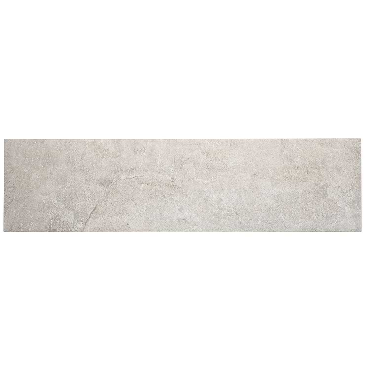 Shala Smoke White 12x48 Matte Stair Tread Tile