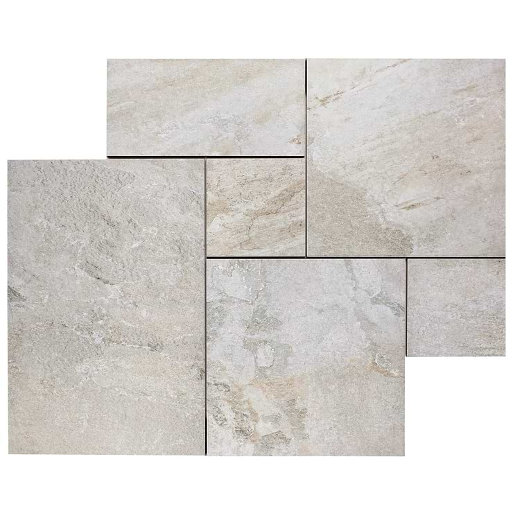 Shala Smoke White French Pattern Matte Porcelain Tile