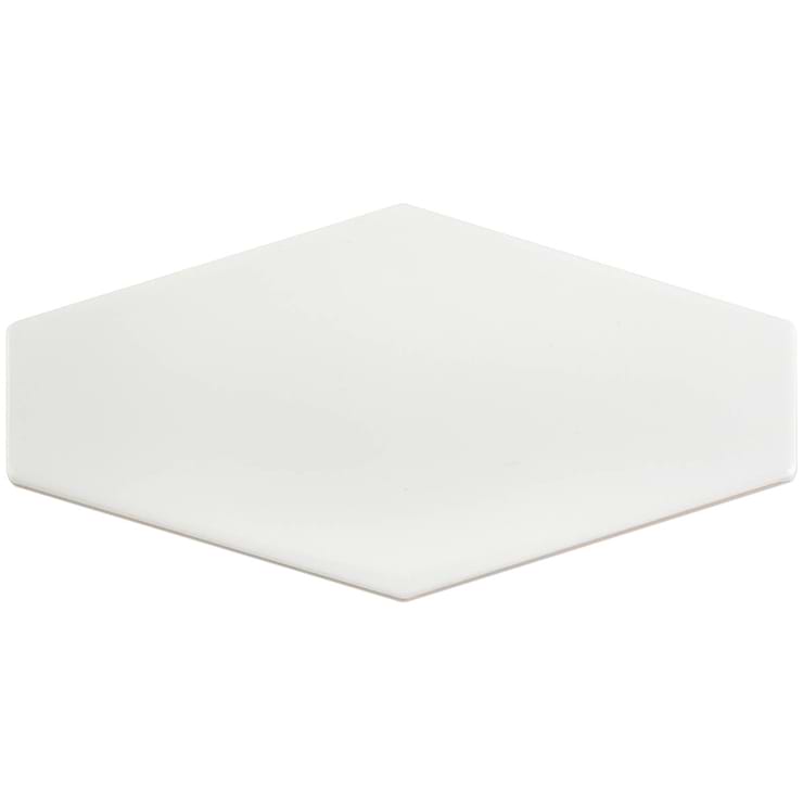 Manchester Bianco White 4x8 Hexagon Glazed Ceramic Tile; in White White Body Ceramic; for Backsplash, Bathroom Wall, Kitchen Wall, Shower Wall, Wall Tile; in Style Ideas Beach, Classic, Contemporary, Cottage, Craftsman, Farmhouse, Industrial, Mediterranean, Mid Century, Modern, Traditional, Transitional