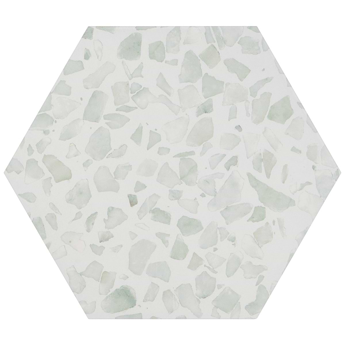 Terrazzo Hex Green 9" Terrazzo Look Matte Porcelain Tile