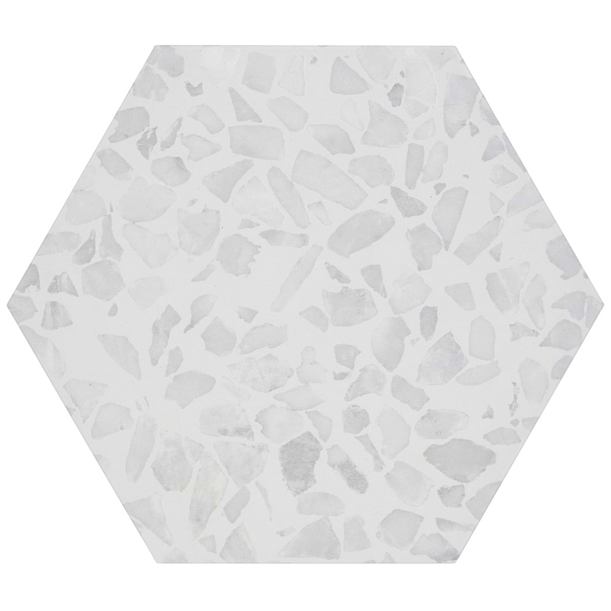 Terrazzo Hex Gray 9" Terrazzo Look Matte Porcelain Tile